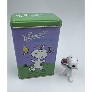 Vintage Snoopy Woodstock PEANUTS Whitman's Surprise Painted Metal Tin